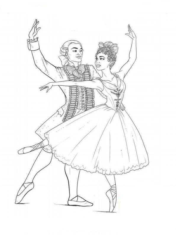 Print Nutcracker Dancers kleurplaat